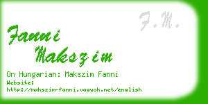 fanni makszim business card